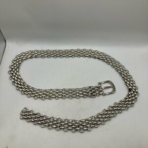 Guess Belt One Size Silver Chain Multiple Rows Metal Buckle Grunge Retro Chic